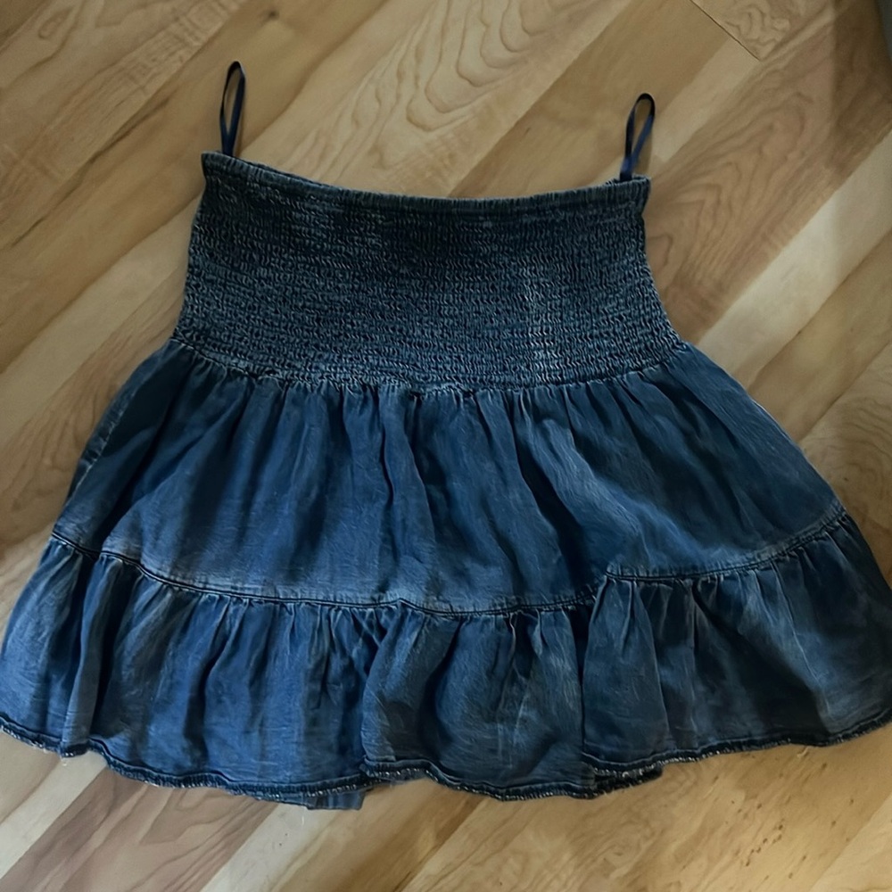 She + Sky Medium Denim Ruffle Skirt Boutique